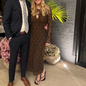 ZARA BROWN LACE DRESS